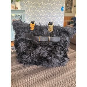 Vintage Christian Louboutin Paris Furry Leather Shoulder Bag